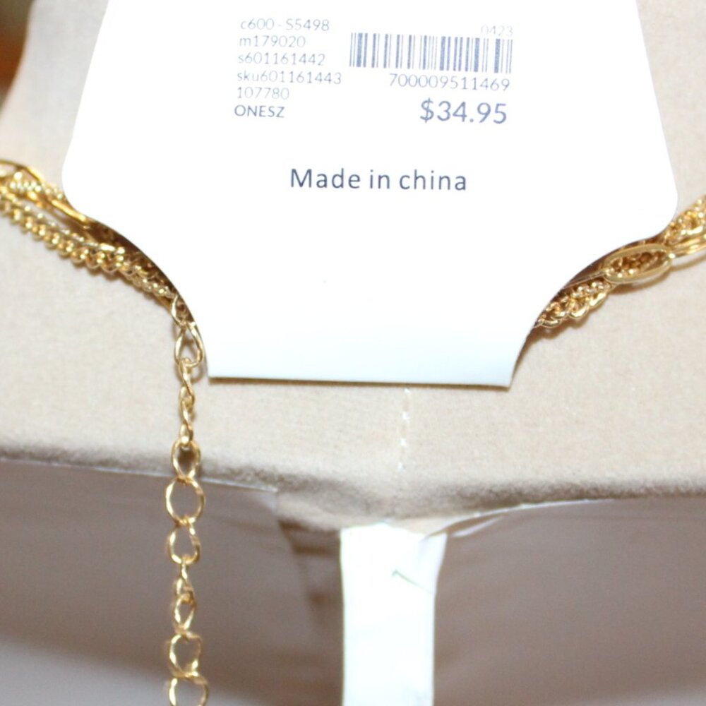 NWT Lane Bryant Triple row, faux turquoise necklace. NICE! - Picture 6 of 6
